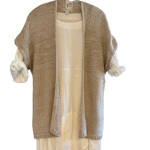 Coldwater Creek Beige Open-Front Cardigan
